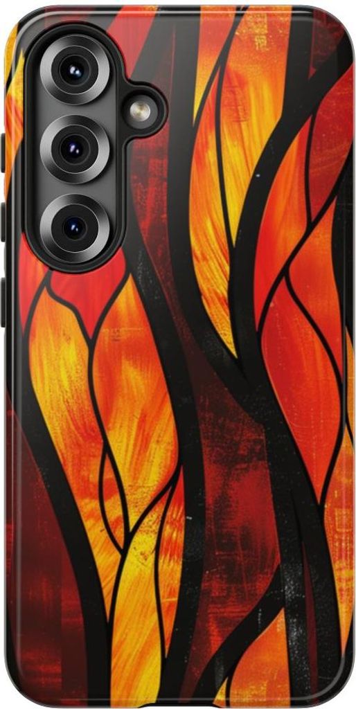 Buntglas-Flammenmuster – Hülle Kompatibel mit Samsung Galaxy S25