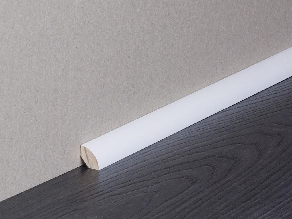 PROFI | 2,40 m | Weiß Sockelleiste Viertelstab, RAL9010 lackiert Nadelholzkern, foliert mit Cliptechnik, beanspruchbar, natürlicher Look, hohe Ob...