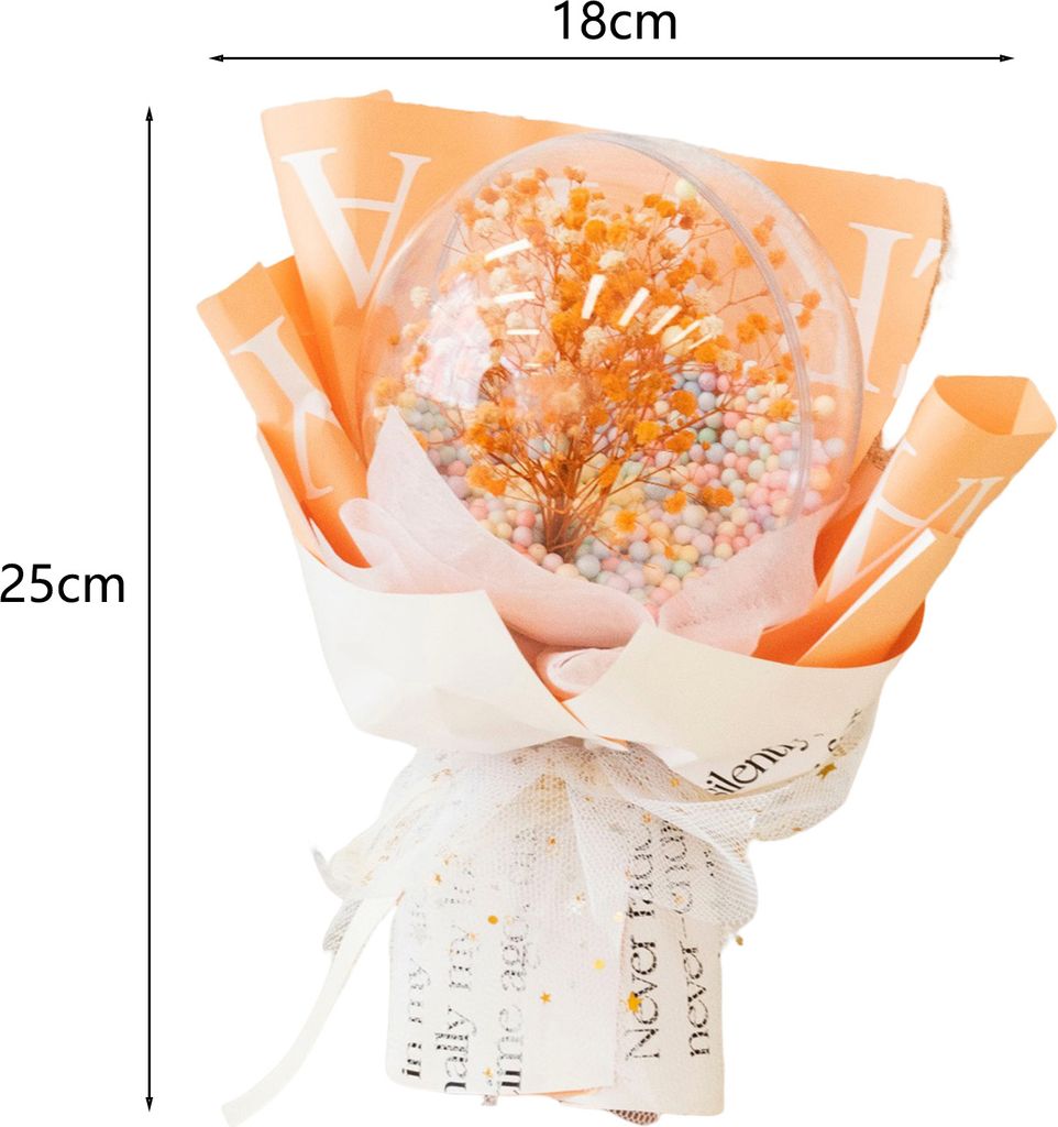 Künstlicher Blumenstrauß, kreative Neuheit, Muttertagsgeschenk, Babysbreath, künstlicher Blumenstrauß mit Ballhülle, Lehrertag-Zubehör