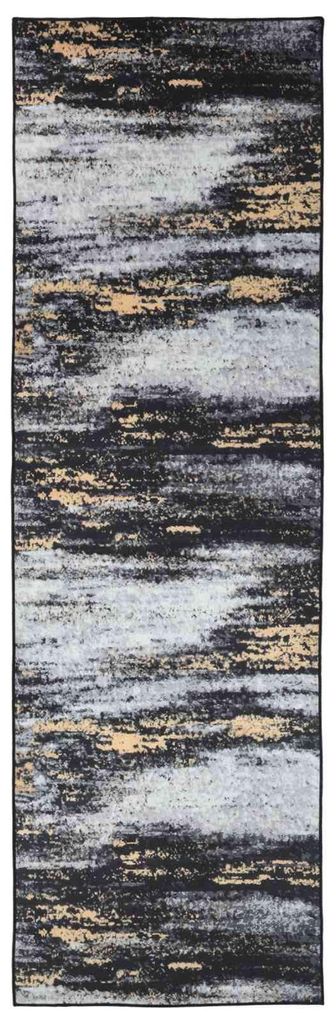 vidaXL Tappeto corridoio LESAKA, nero e oro, 50 x 450 cm Immagine del prodotto 