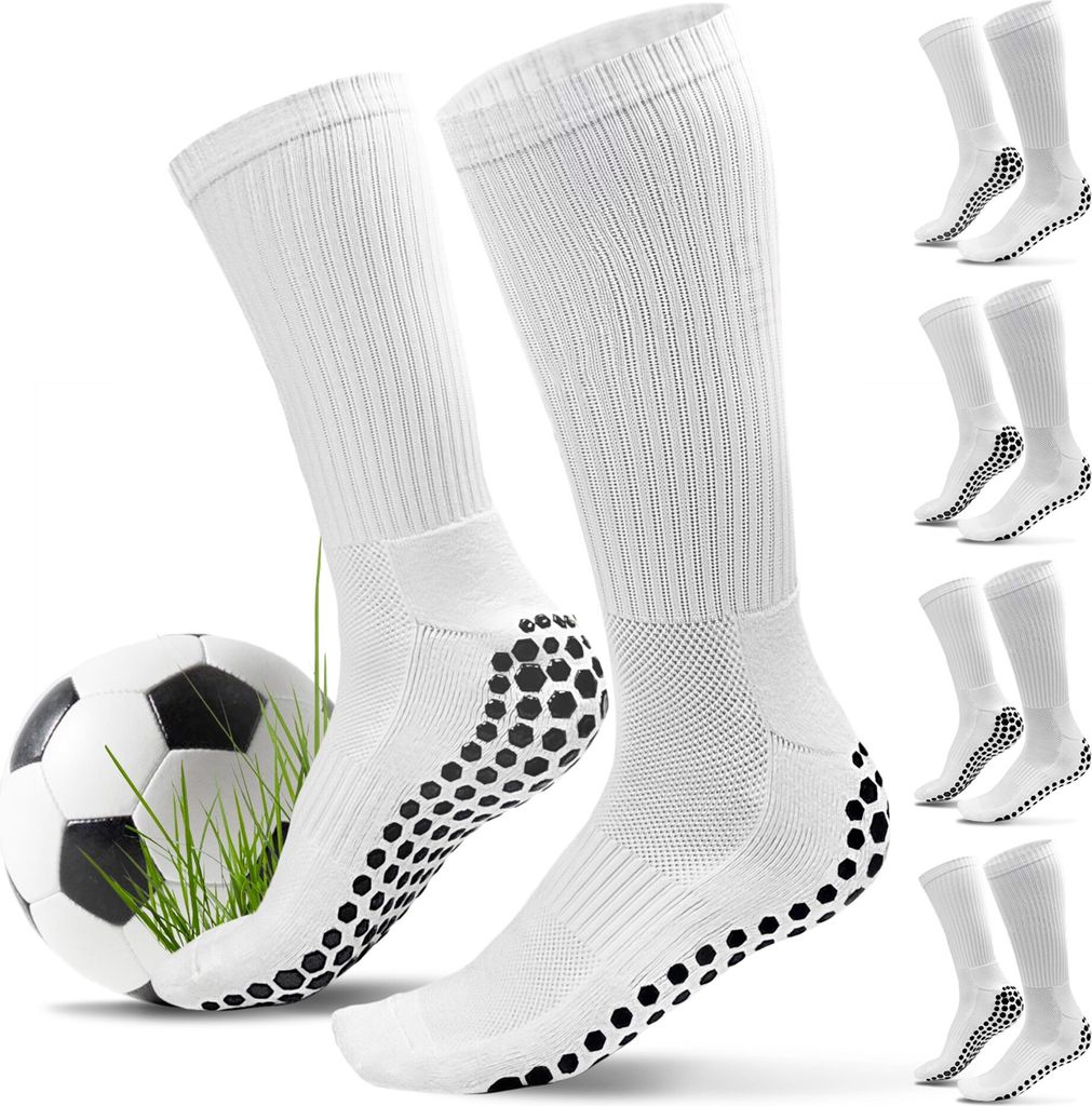 Fussball Grip Socken (weiß) - Fußballsocken als besondere Geschenkidee - 5er Set