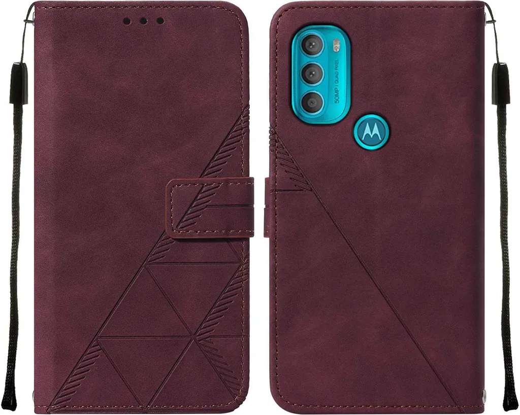 Custodia Elegante per Motorola Moto G71 5G in Pelle Rossa Goffrata