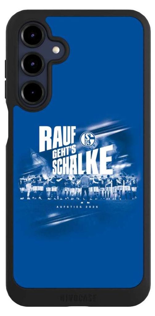 NIVOCASE Handyhülle für Samsung Galaxy A16 5G Hülle NIVOpure Case Schwarz Aufstieg FC Schalke 04 Offizielles Lizenzprodukt