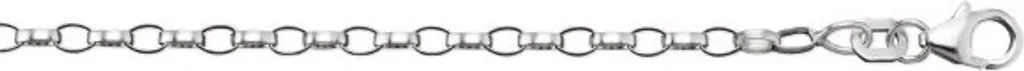 Chaîne argent 925 rhodié 80 cm maille Erbs 2,40 mm finition brillante
