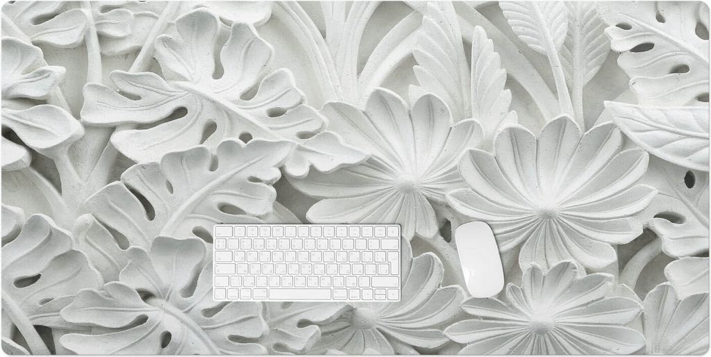 Florales Relief – Schreibtischunterlage – Rutschfeste Tischunterlage – Schreibtischmatte für Büro & Zuhause – Schreibunterlage – Mauspa...