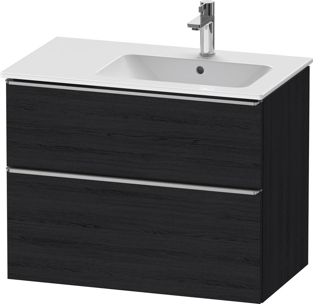 Duravit D-Neo Waschtischunterbau wandhängend, 810x625x462mm, 1 Auszug, 1 Schubkasten, mit Griff Edelstahl gebürstet, DE4367070160000
