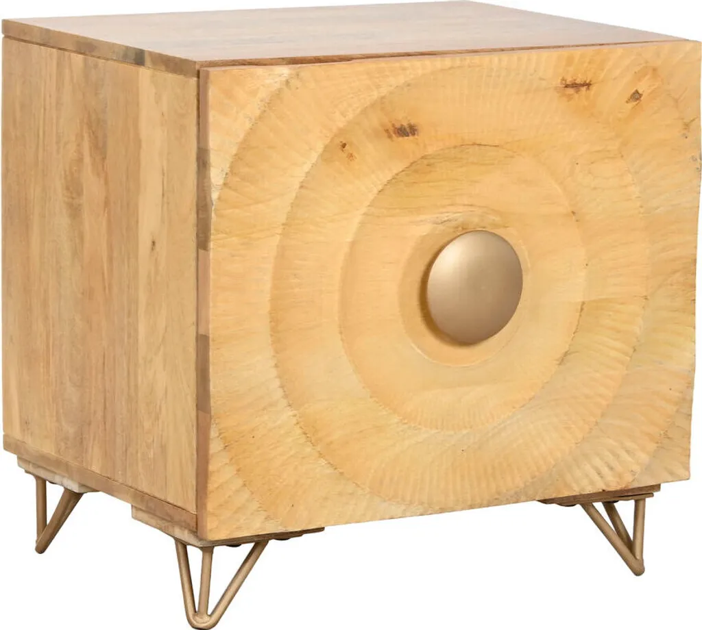 Table de nuit Home ESPRIT Or naturel 50 x 40 x 50 cm pour chambre chic