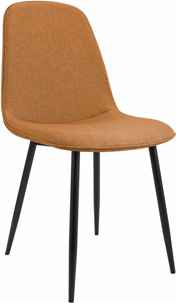 CLP Esszimmerstuhl Maryam gepolstert mit Rückenlehne Farbe orange Material Stoff