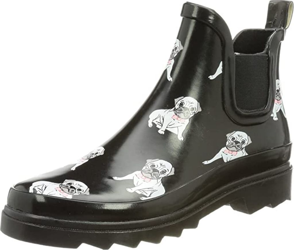 Beck Damen Gummistiefel Regenstiefel Kurzschaft Stiefel Stiefelette, Farbe:Schwarz, Schuhgröße:EUR 40, Artikel:-915 Möpse