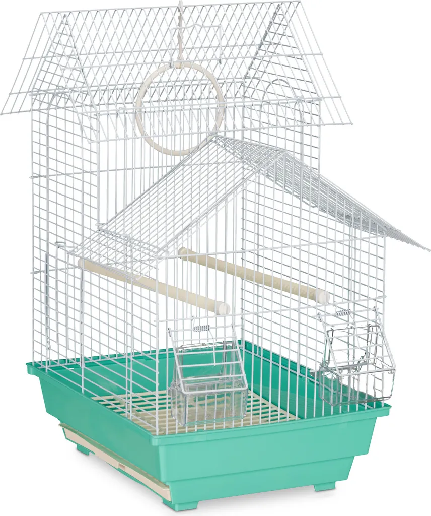 Cage oiseaux Relaxdays toit pointu - Fini les projections au sol