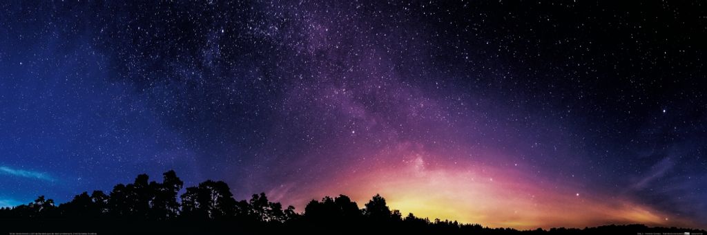 Sternenhimmel Kunstdruck Bild - Sternenklarer Nacht-Himmel (30 x 91 cm)