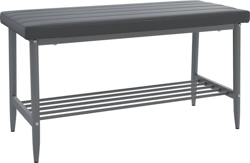 Banquette Vicco Grand Gris 85x35cm coffre de rangement modèle 51760
