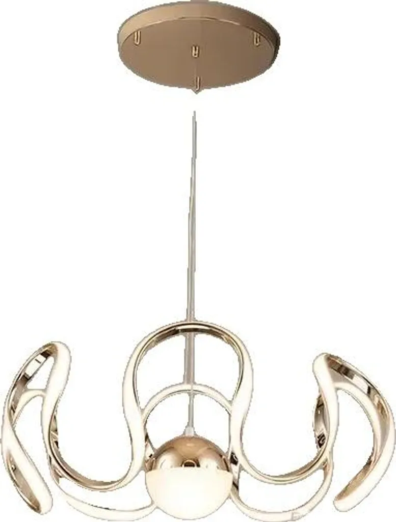 Lustre or 1 balle pour salon moderne, éclairage LED doux avec contrôle
