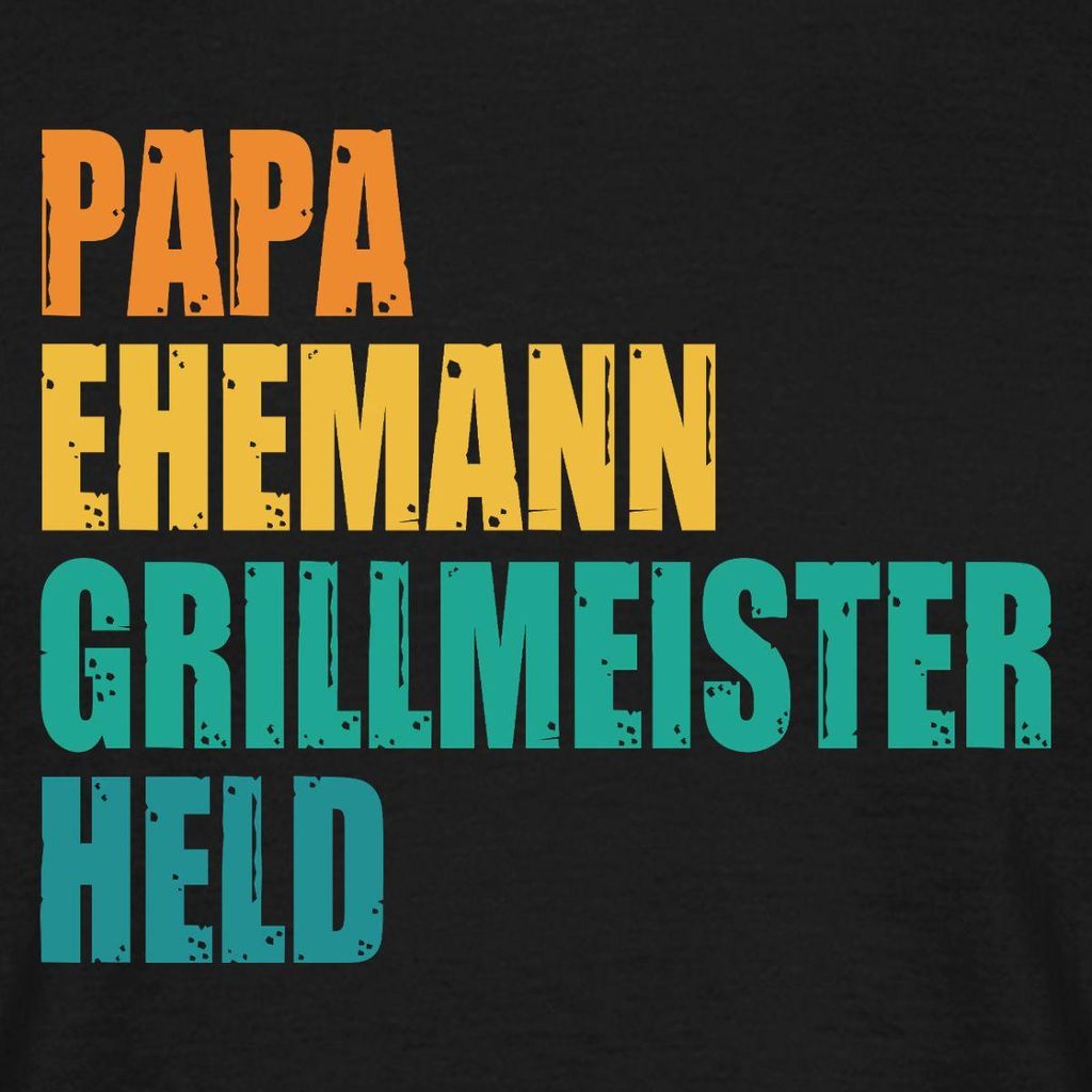 Spreadshirt Ehemann Grillmeister Papa Held Männer T-Shirt, M, Schwarz
