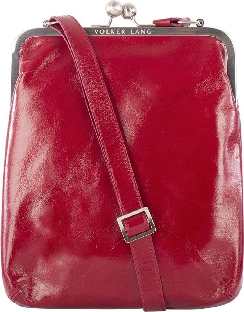 VOLKER LANG Schultertasche LOLA Elegante Damen Bügeltasche Umhängetasche aus italienischem Leder