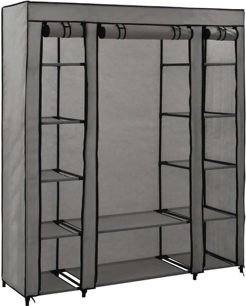 vidaXL Armadio Guardaroba Stoffa Grigio 150x176cm | Prezzo Imbattibile