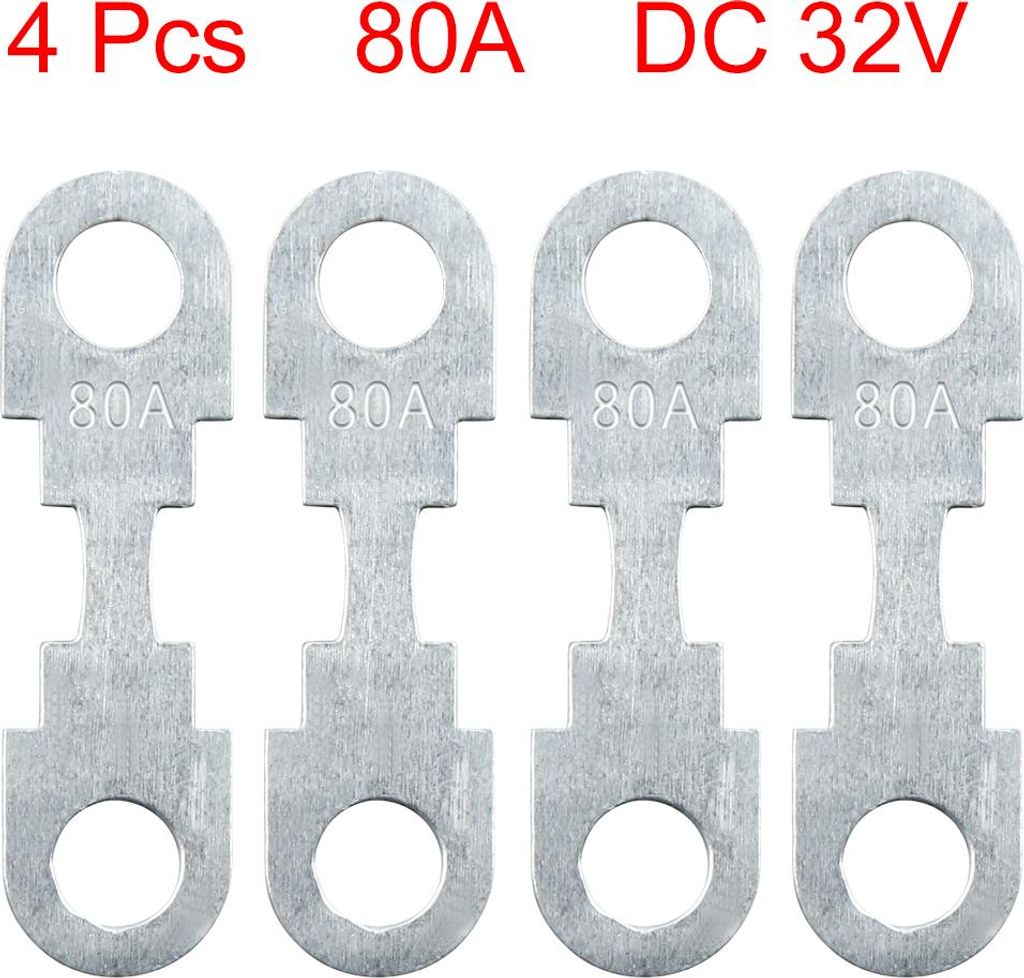 4pcs 80A Bande fusible plaque Métal argent Voiture Image du produit 