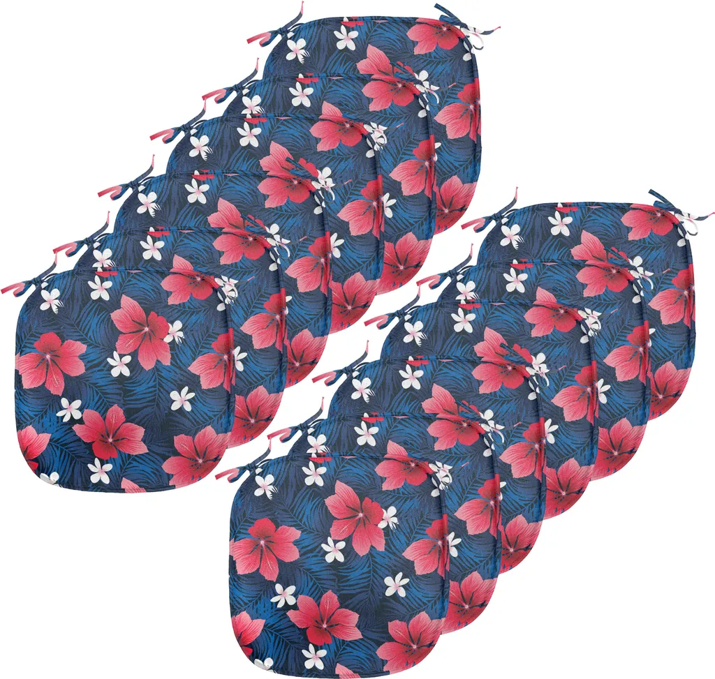 12 Cuscini Sedie 40x40 Lavabili ABAKUHAUS Flora Esotica Blu Navy