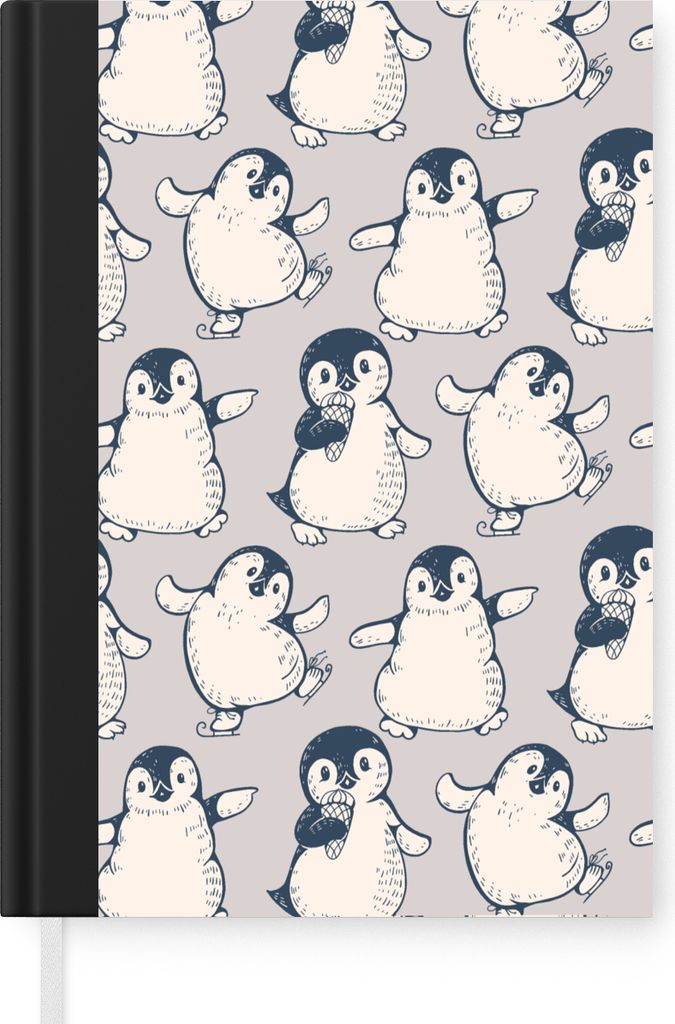 MuchoWow Notizbuch Tagebuch Haushaltsbuch Notebook A5 Muster - Pinguin - Eis - Notizblock - Notizheft - Notebook - Schreibblock - Papier