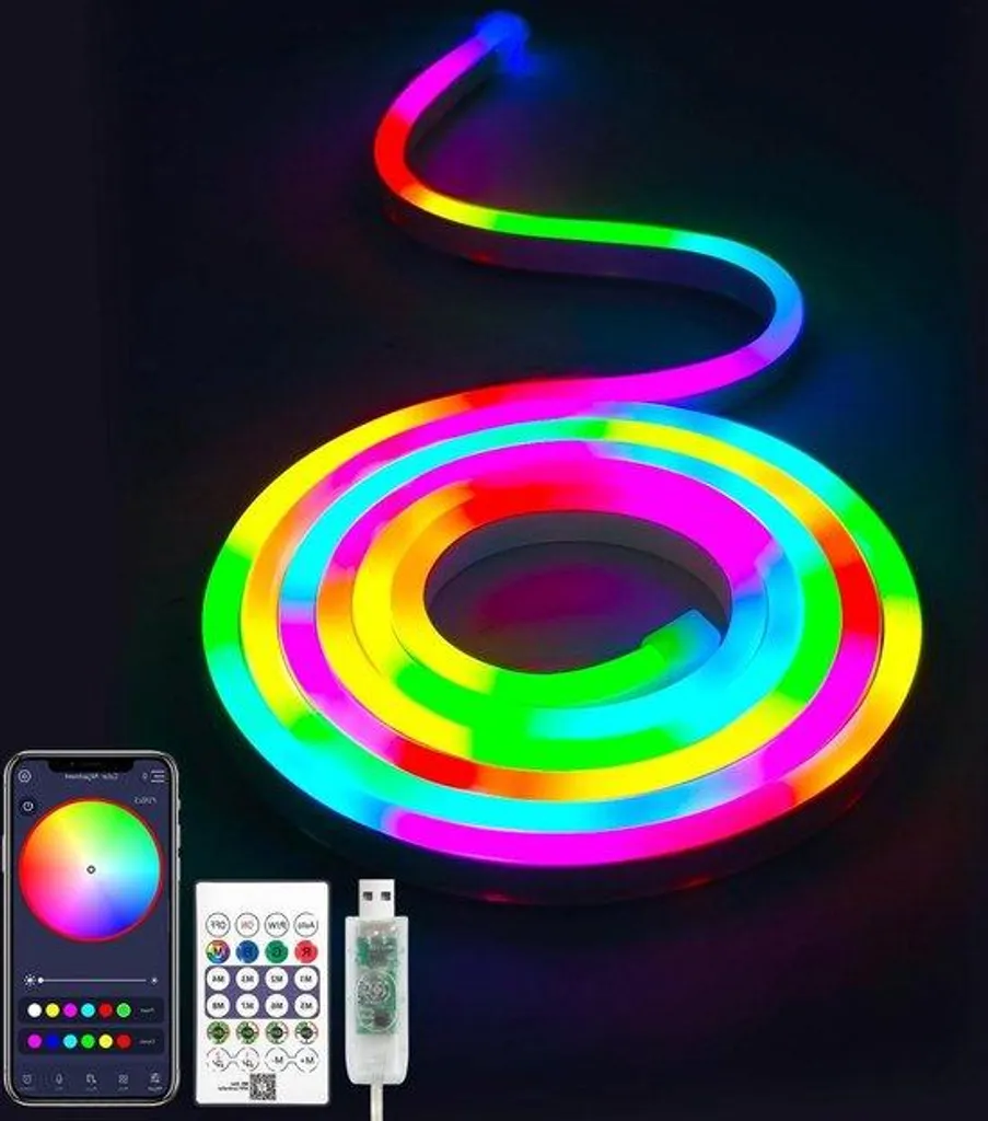 Kit Ruban LED 2m RGBIC USB Étanche avec Contrôle App et Musique