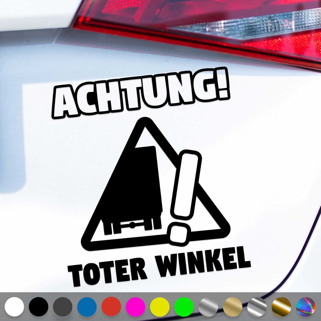 PantherPixel Toter Winkel Aufkleber Achtung Voricht Angles Morts Sticker Auto Geschenkidee Farbe Schwarz