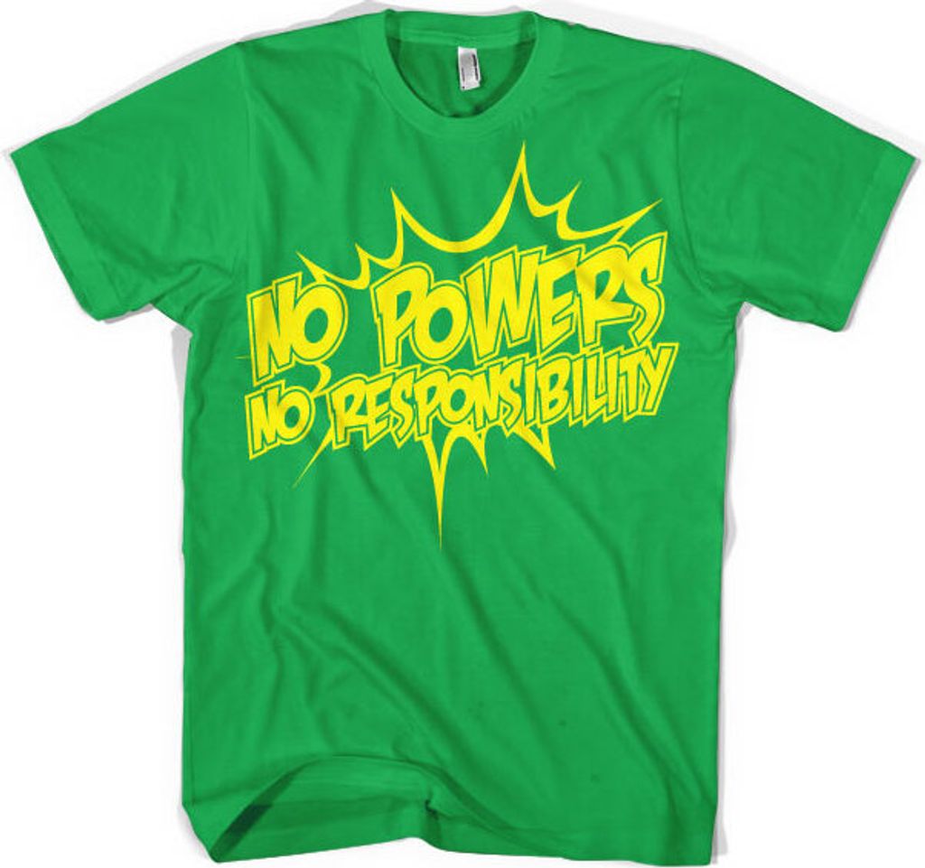 No Powers - No Responsibility T-Shirt - XX-Large - Green Produktbild 