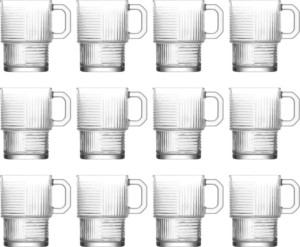 LAV Helen stapelbare Kaffeetassen aus Glas – 270 ml – 12 Stück