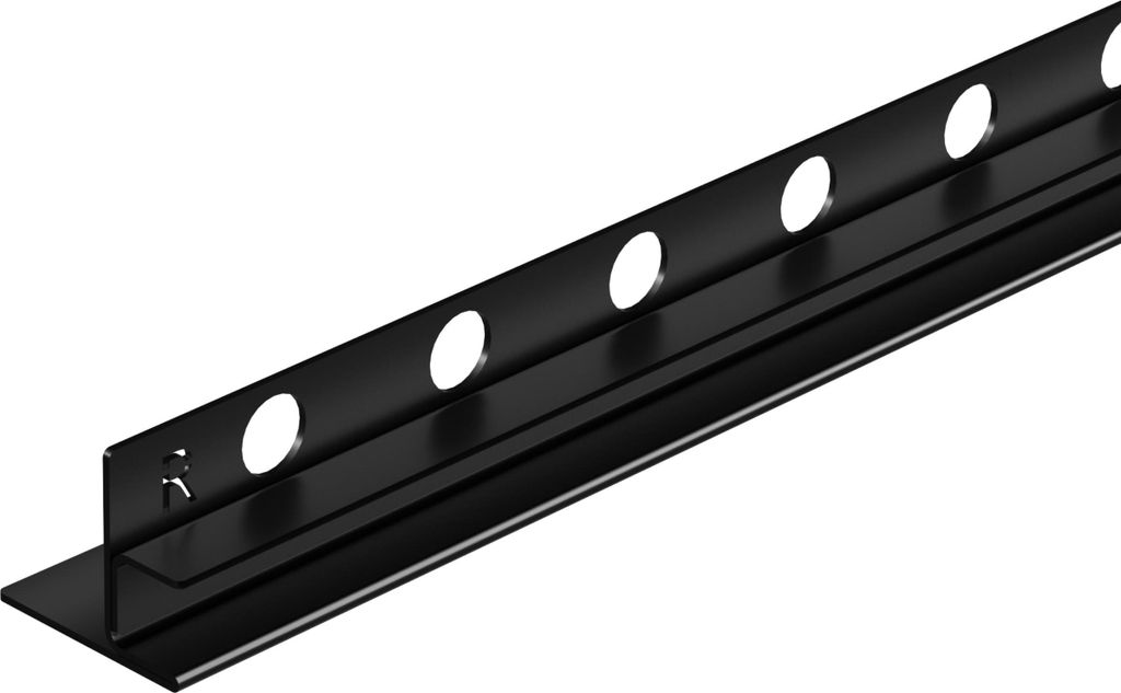 Balneo | Gefälleprofil für Glas | FLOOR STRIPS | Edelstahl AISI 305 | Rechts 120 cm | schwarz