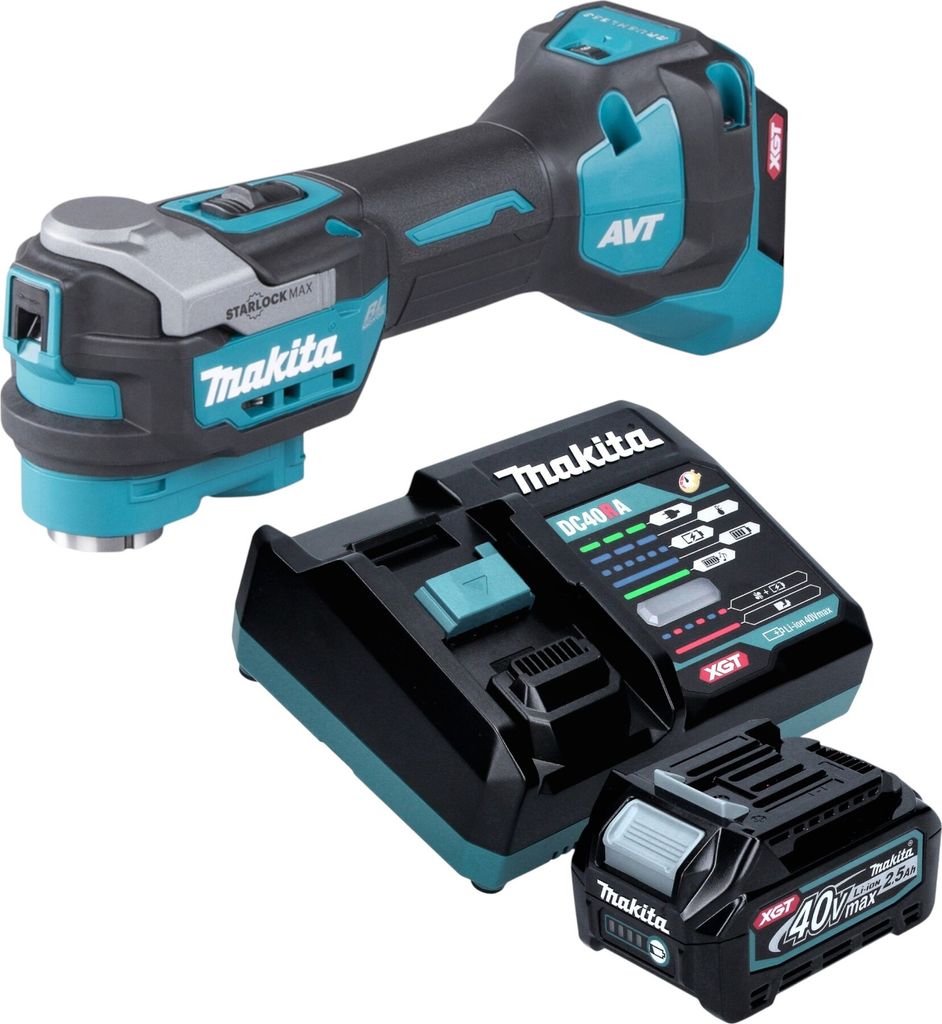 Makita TM 001 GD101 Akku Multifunktionswerkzeug 40 V max. Starlock Max Brushless + 1x Akku 2,5 Ah + Ladegerät