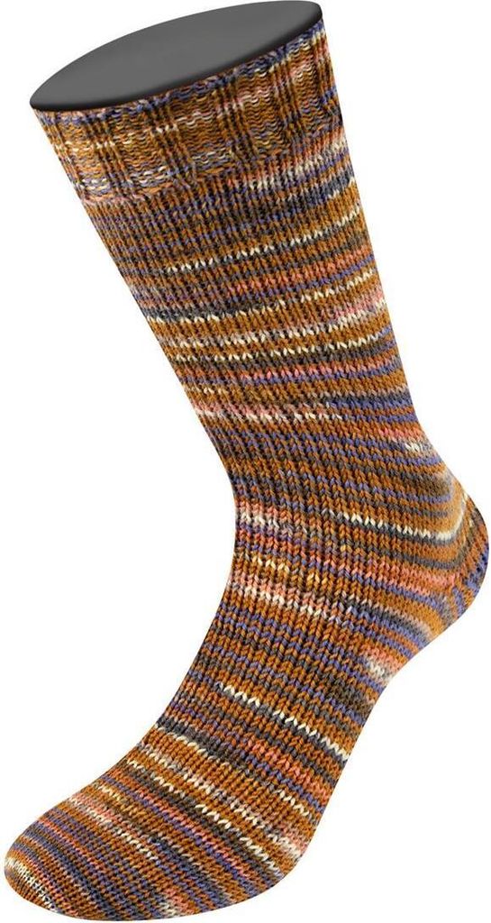 Lana Grossa - Meilenweit 100g Punto 6307 mausgrau veilchenblau beige ockergelb ecru apricot