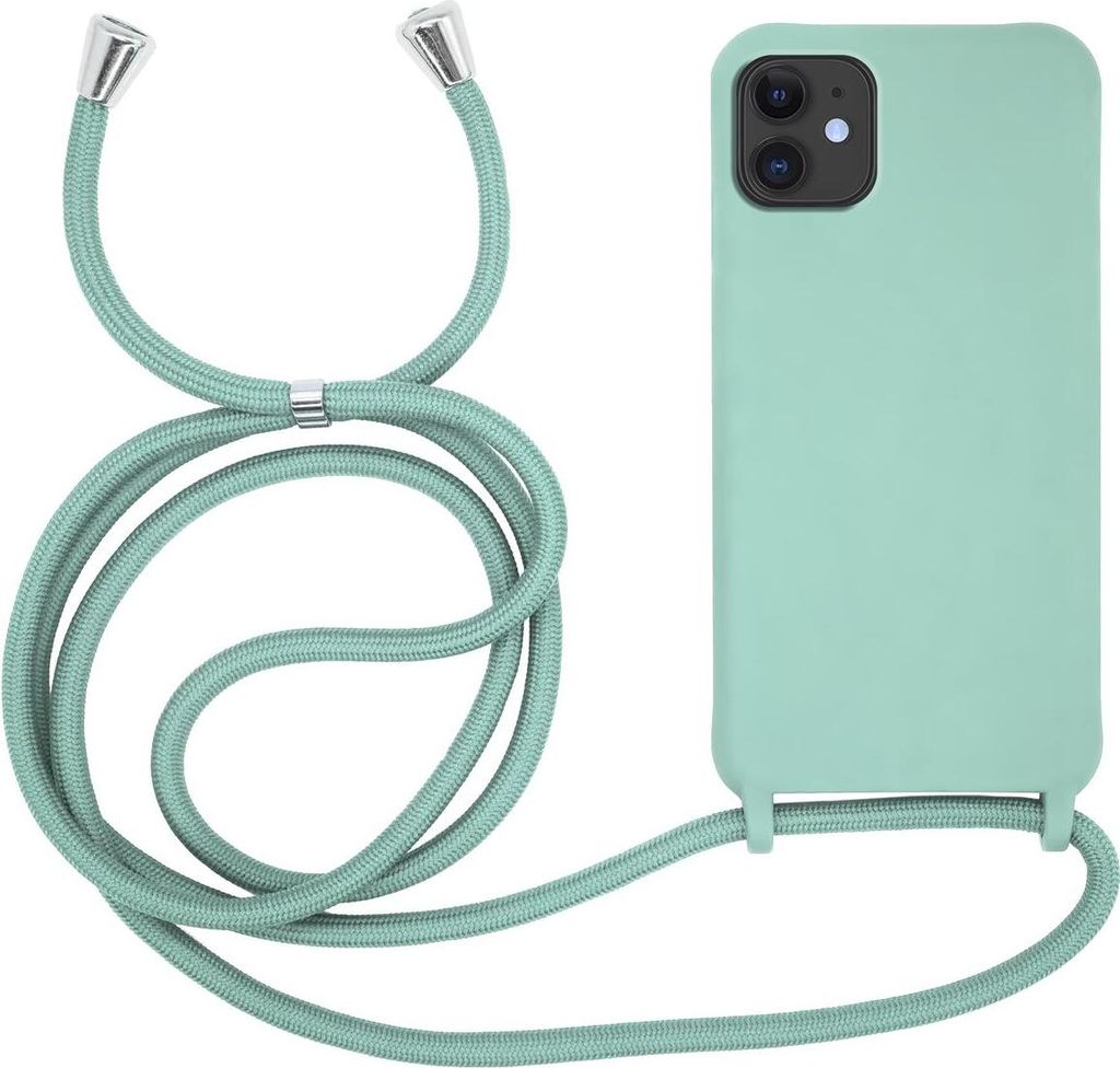 Handykette für Apple iPhone 11 - Handyhülle mit Schnur Cover in Mintgrün