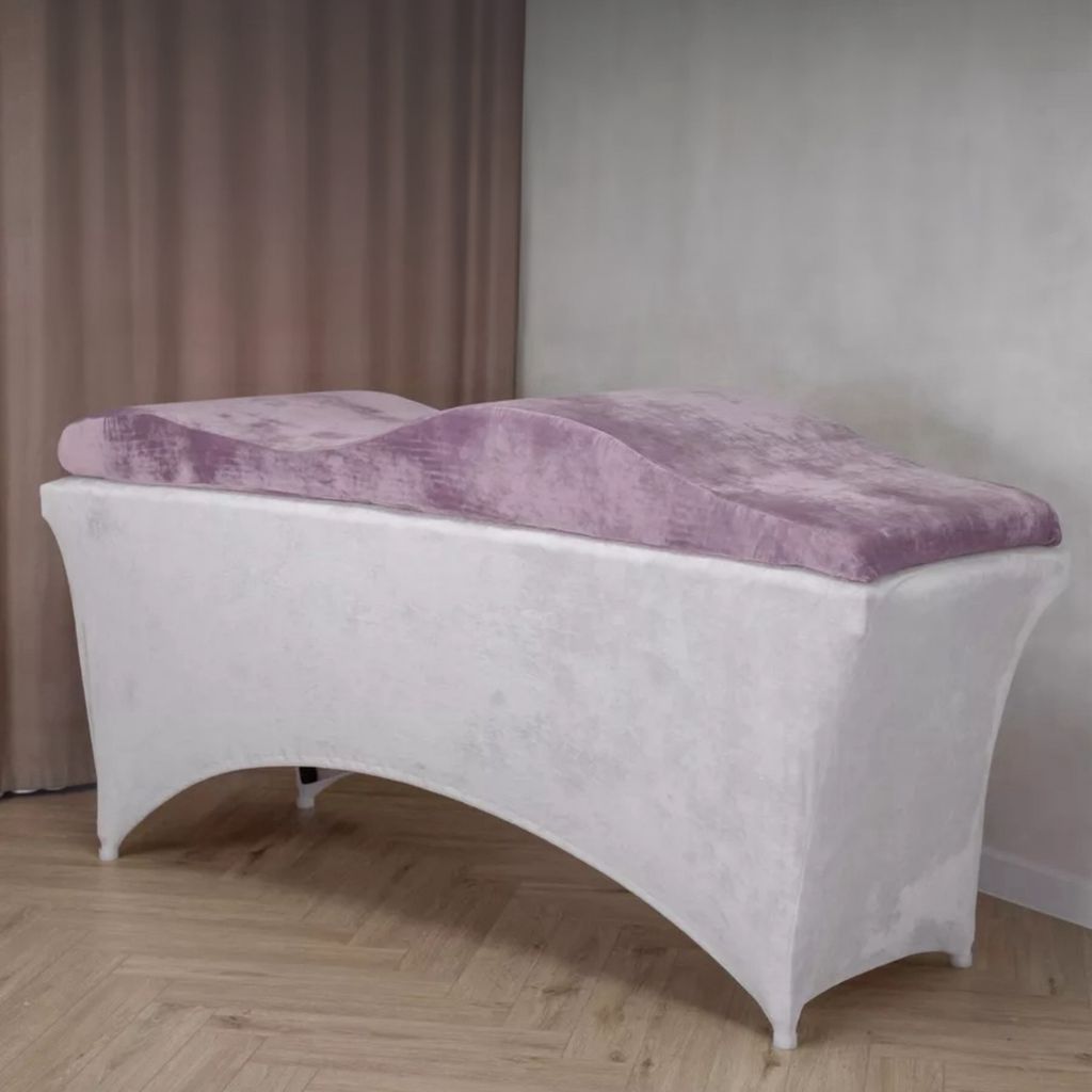 Wellen-Matratze (curved lash bed topper) mit Memory-Schaum und velours Bezug | Für Wimpernverlängerung, PMU & Kosmetikbehandlungen | 190x70 cm, pink