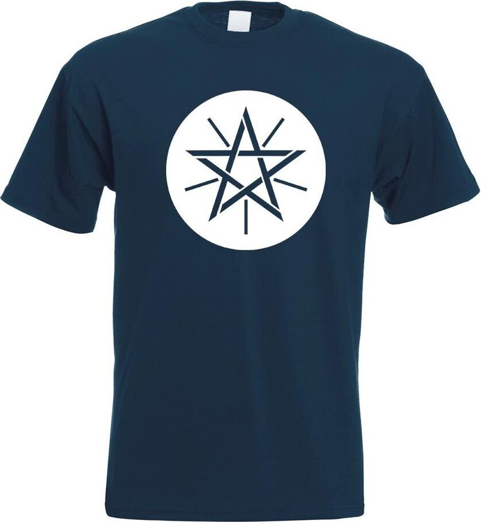 Kiwistar - T-Shirt - Navy - Äthiopien Wappen Motiv Bedruckt Funshirt Design Print - mit Motiv Bedruckt - Funshirt Design - Sport - Freizeit - Herr...