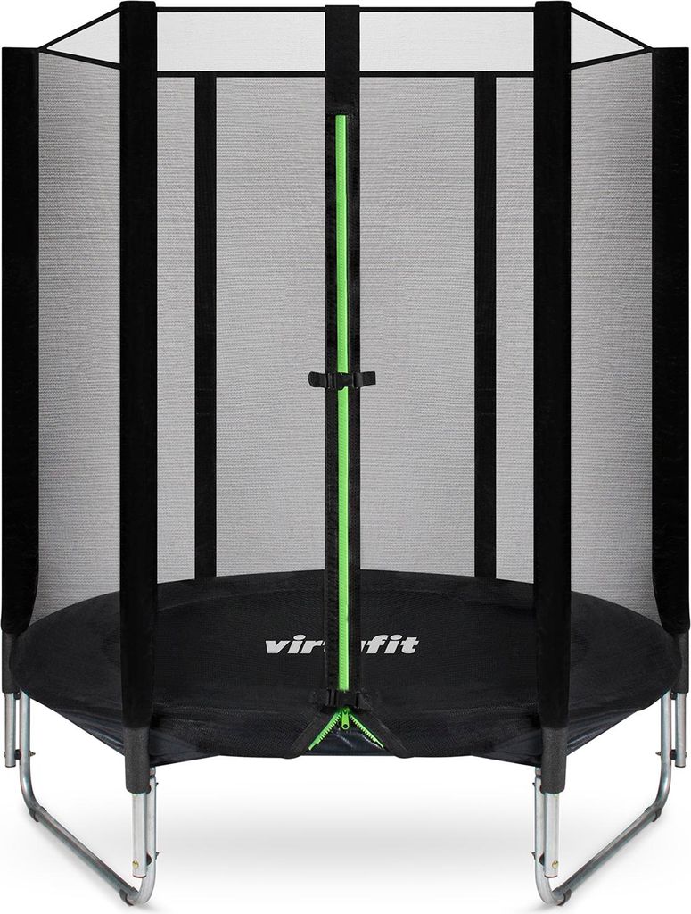 VirtuFit Kindertrampolin 140 cm mit Sicherheitsnetz Schwarz