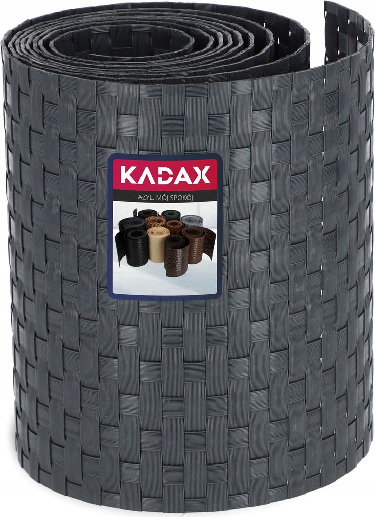 KADAX Zaunband aus Technorattan "Vesta", 19 x 255 cm, Anthrazit, Gartensichtschutz, Windschutz für Balkon, Gartenzaun
