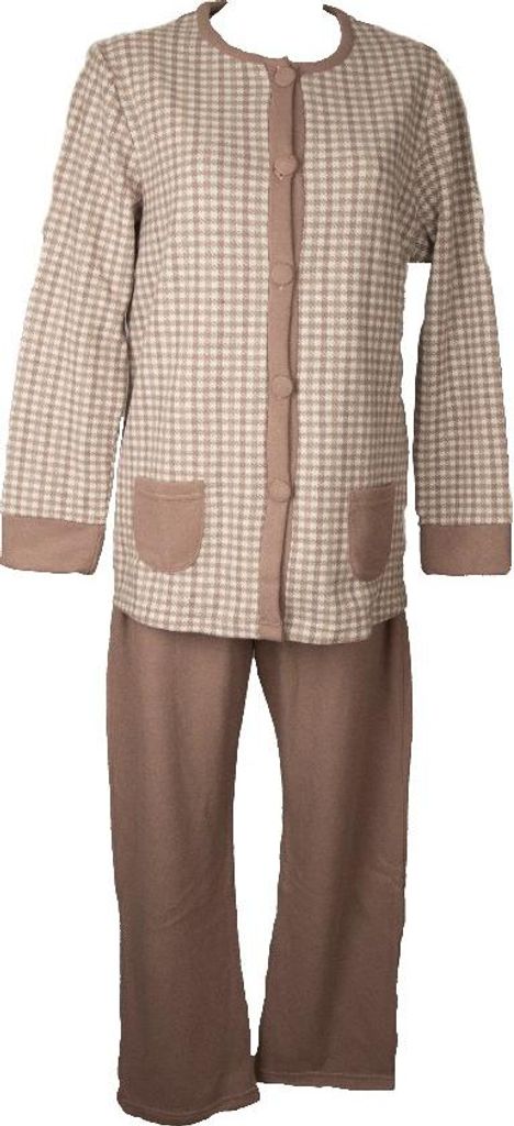 Damen Schlafanzug RAGNO vorne offen Rundhals Milan Point warmer und weicher Winterartikel DF15N6, Taglia 50, Cotone 46%,Poliestere 54%