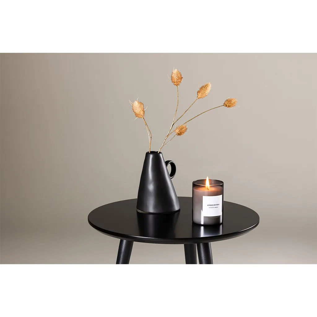 Table d'angle Askim Ø48 cm noir métal - Bout de canapé design minimaliste