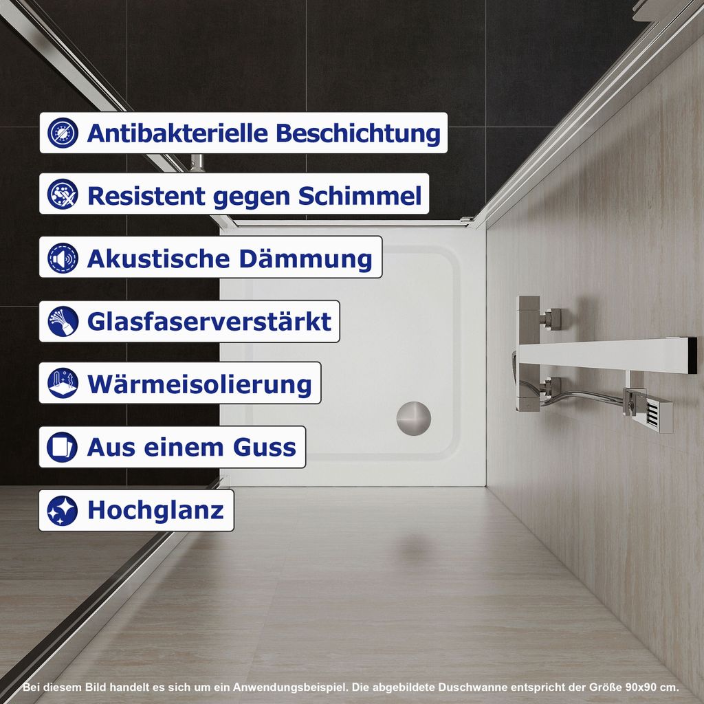 VILSTEIN Duschwanne | Mineralguss | 5 cm Superflach | Produktbild 3