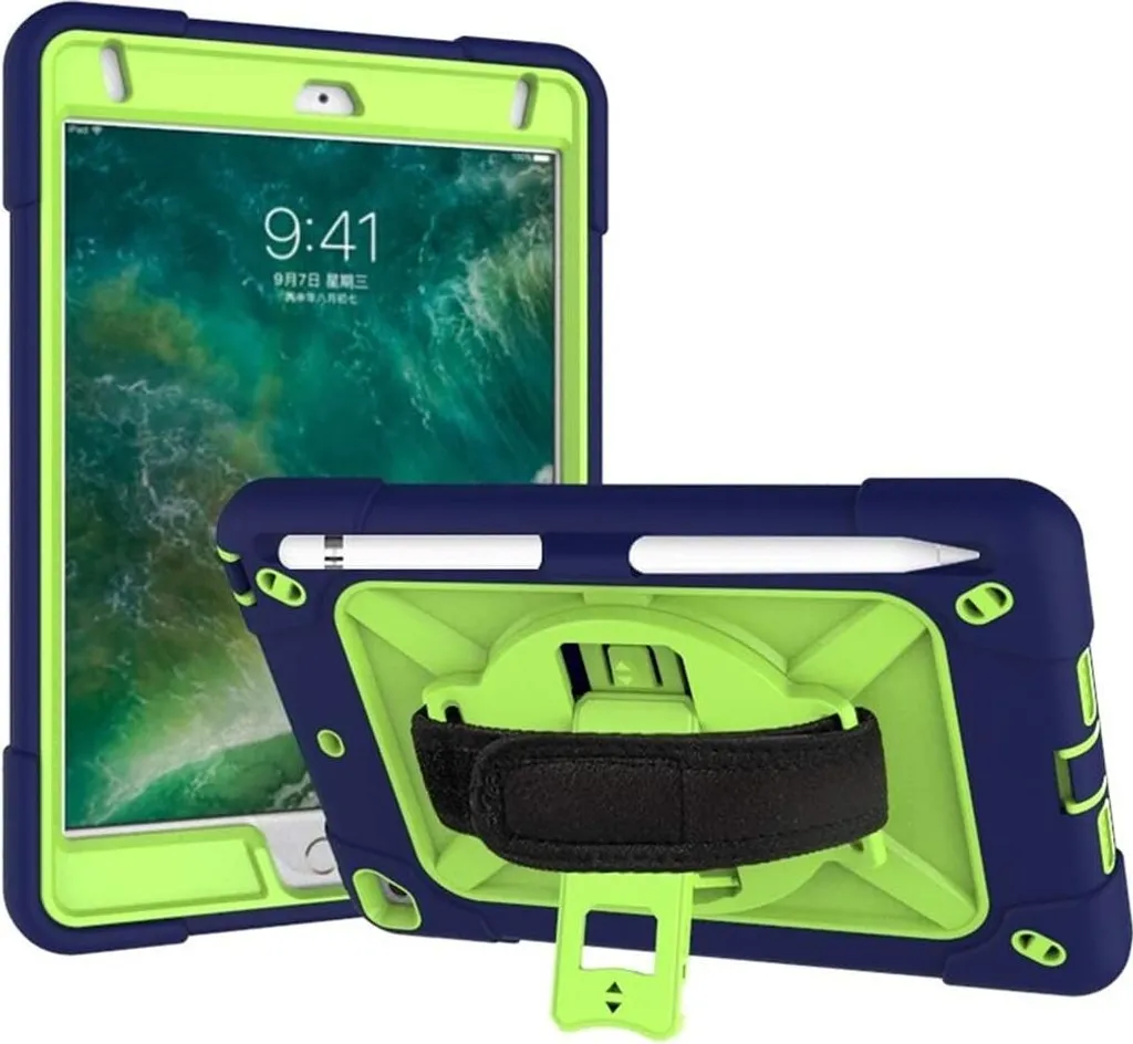 Custodia iPad 9.7 per Bambini Blu Navy - Sicura, con Tracolla e Supporto