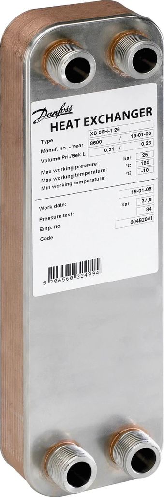 Échangeur thermique soudé Danfoss MPHE XB 06H-1, 40, PN25, Image du produit 