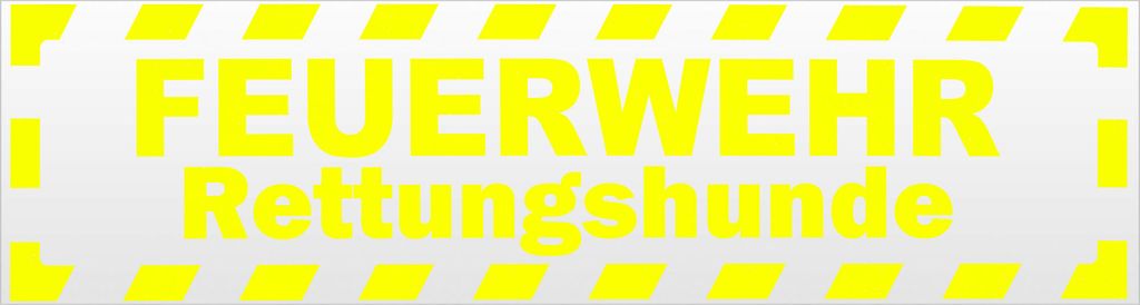 Kiwistar Feuerwehr Rettungshunde gestreift V2 Magnetschild Schild magnetisch - 20cm Neongelb - Magnetfolie für Auto PKW Kfz