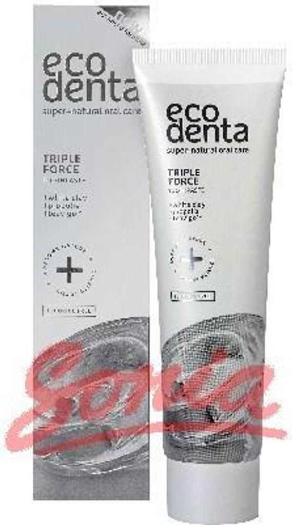 Ecodenta Fluoride Free Toothpaste Triple Force Teeth Cleaning Plaque Removal Enamel Strengthening Sensitivity Reducing 100ml