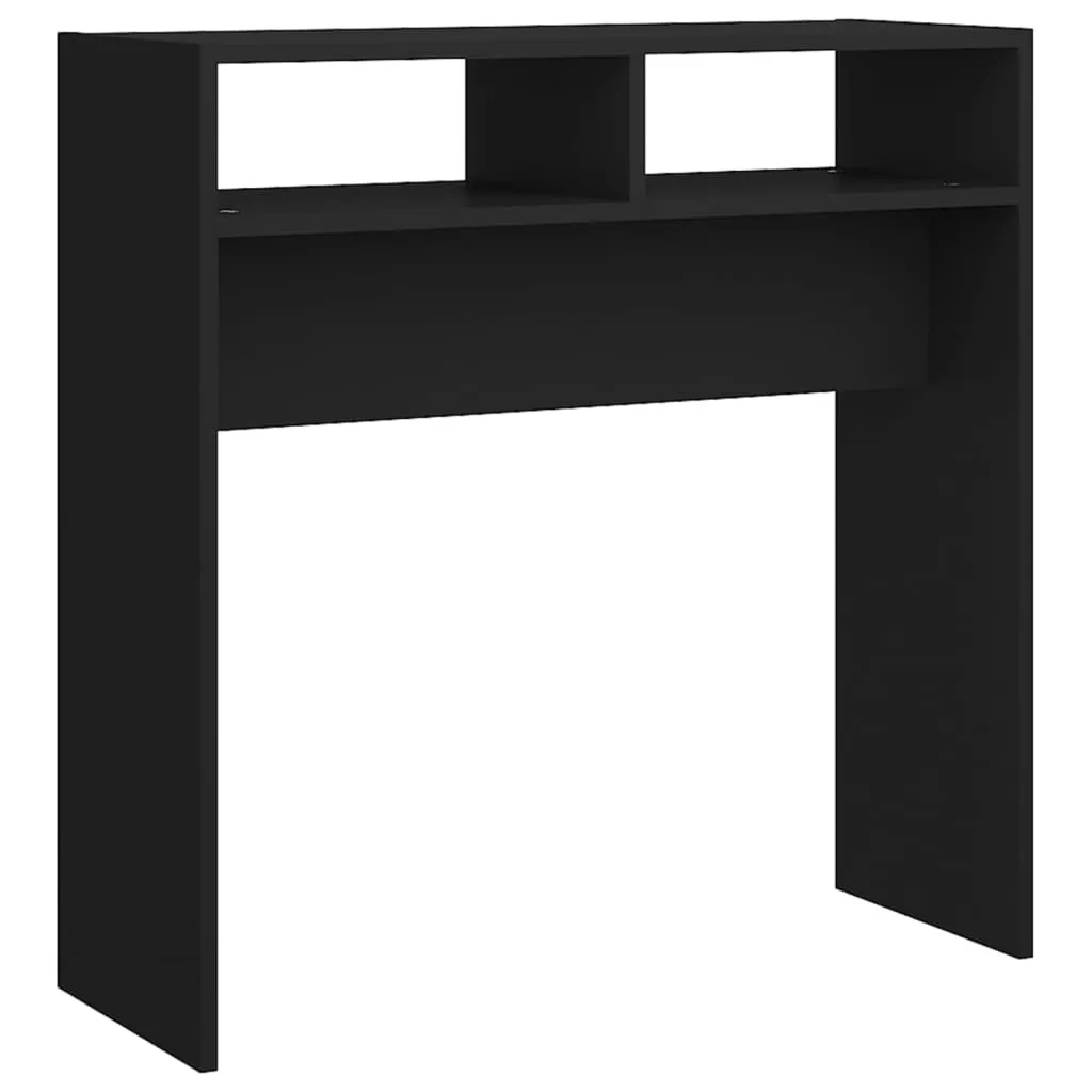 Consolle Nera Moderna SYFAX 78x30x80cm - Design Minimal in Multistrato