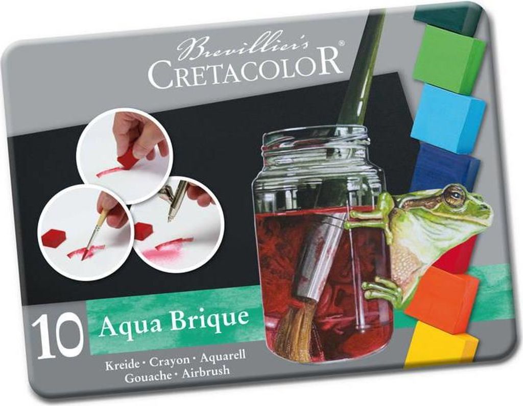 Cretacolor Aquarellfarben Set Aqua Brique 10 Farben im Aufbewahrungsbox