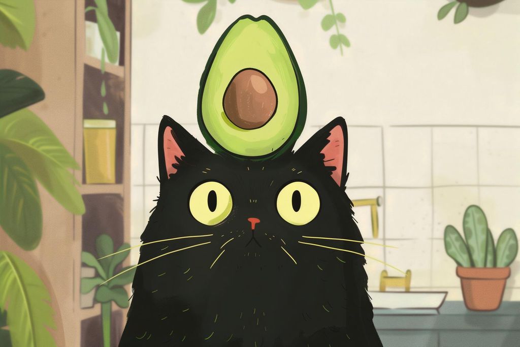 Poster 45x30cm Avocado auf dem Kopf