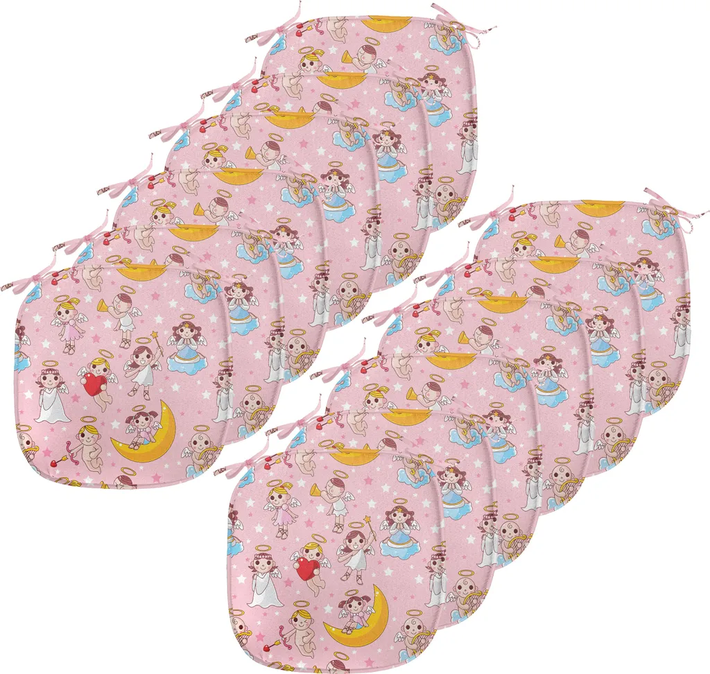 Galettes de Chaise Imperméables 40 cm avec Sangles Lot de 12 Pièces