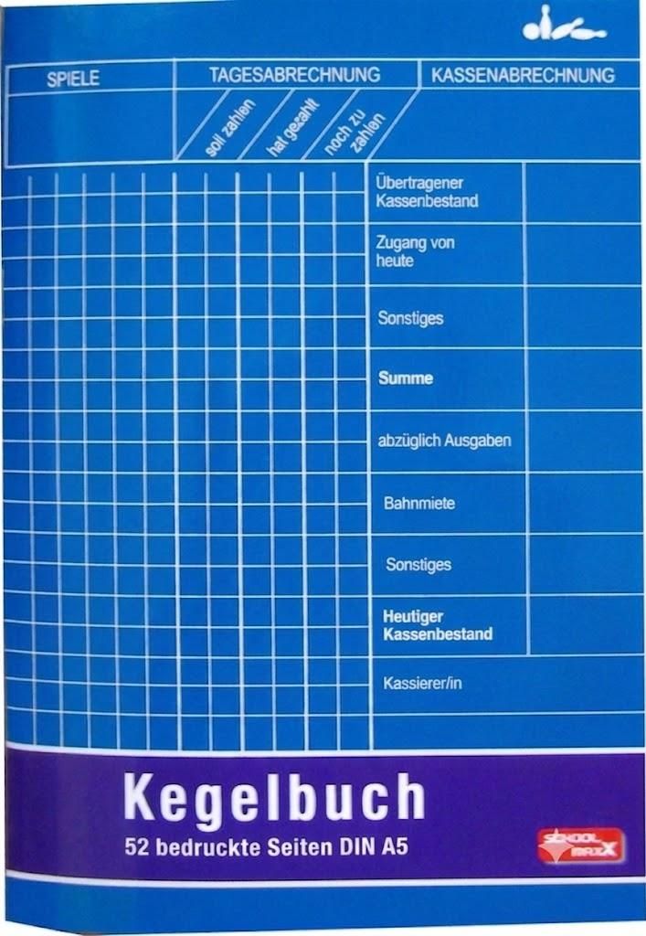 Kegelbuch DIN A5 laminiert, 52 bedruckte Seiten, Produktbild 