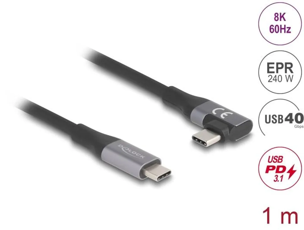 Adaptateur USB-C Coudé pour MacBook et PC Transfert 40 Gbps PD 3.1 - 2