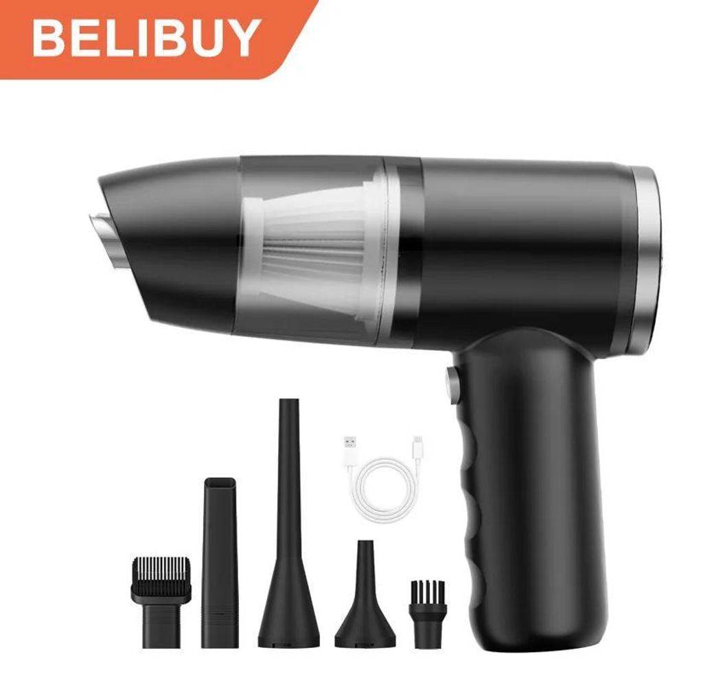 Autostaubsauger - Handstaubsauger - Kabellos - HEPA-Filter - Staubbehälter 0,5 L - Bis zu 2 h Akkulaufzeit - Schwarz