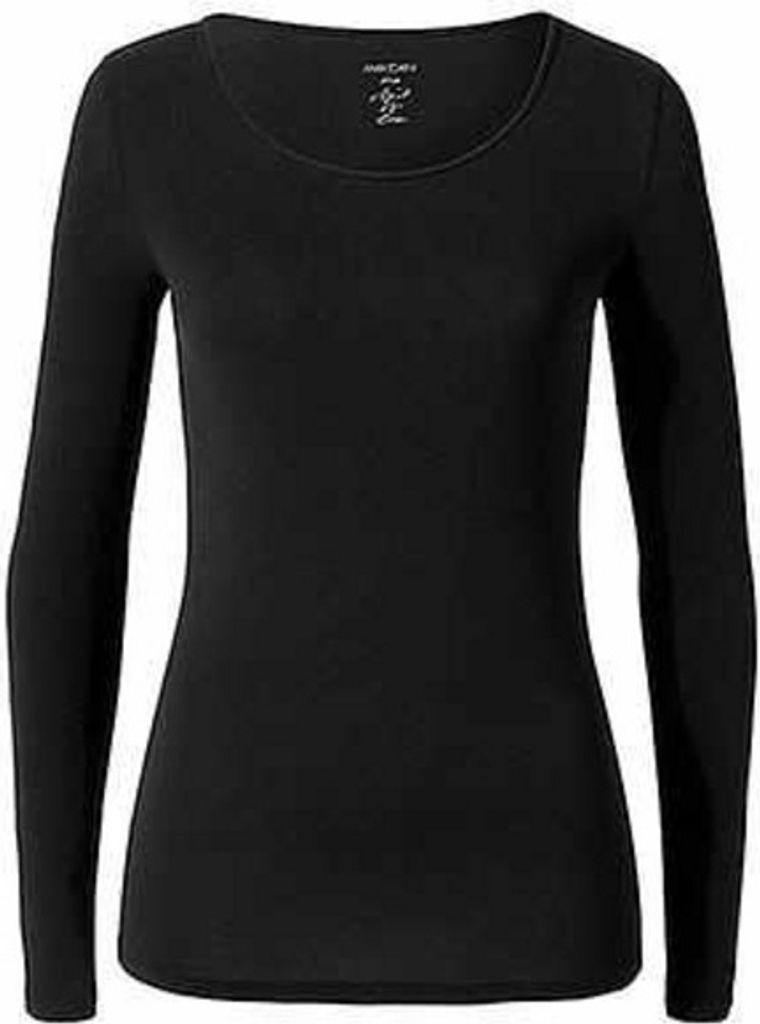 Marc Cain Rundhals Langarmshirt, Schwarz schwarz 2001-00-00453